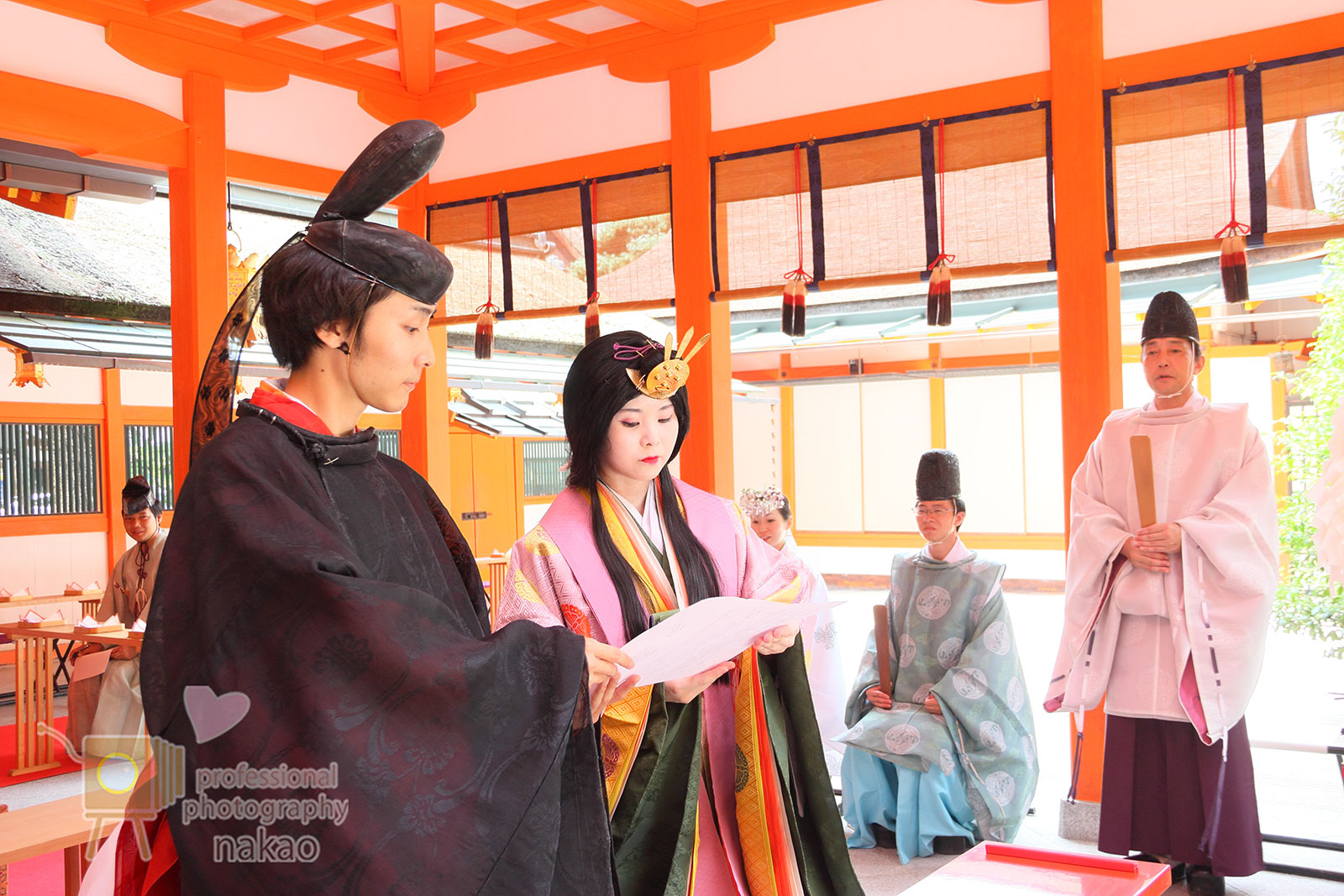 吉田神社 国風装束結婚式 誓詞朗読 国風装束結婚式