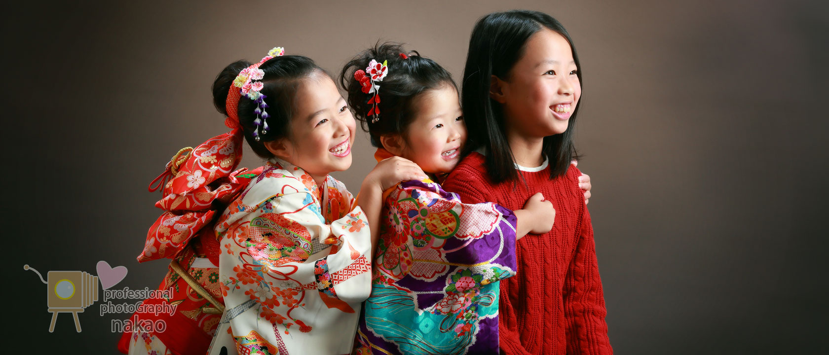 七五三 3姉妹 記念写真 七五三