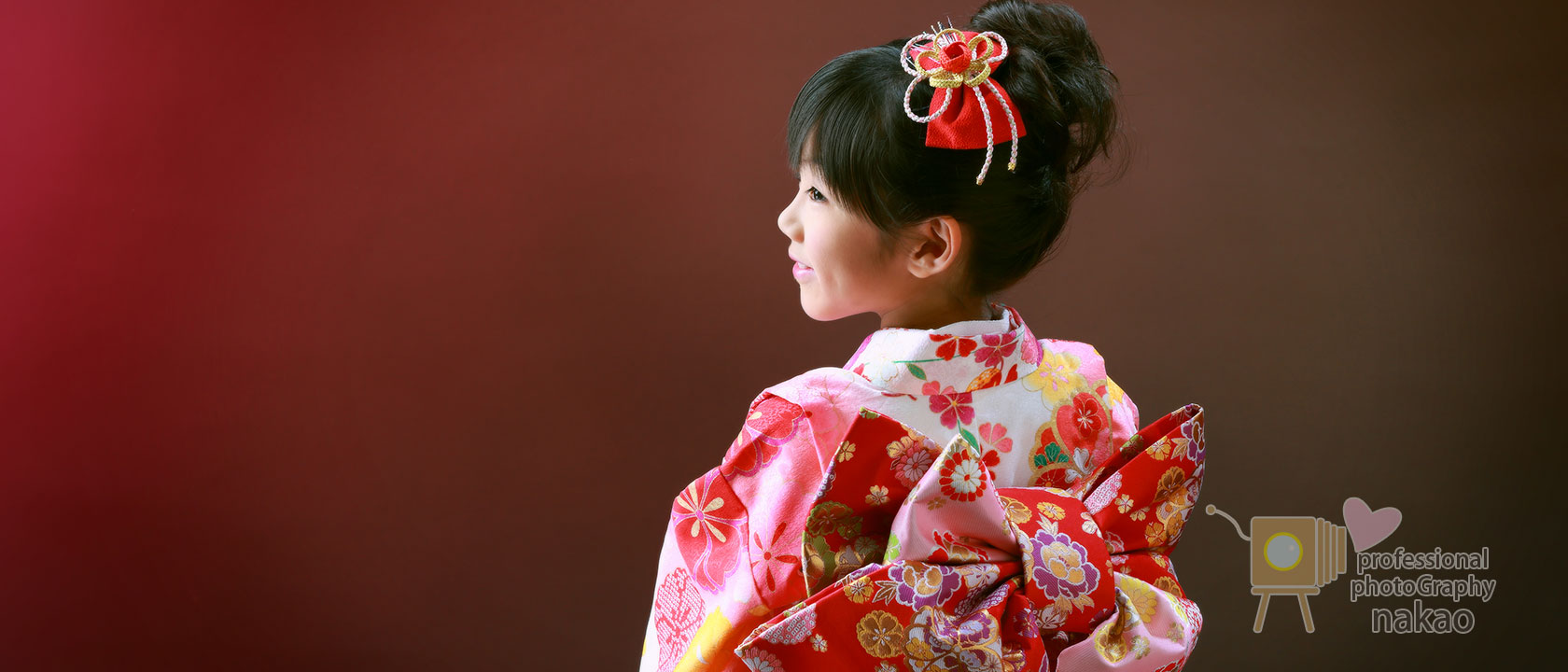 七五三女児 横顔 記念写真 七五三