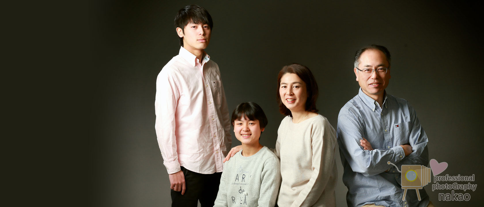 家族写真 記念写真 家族4人