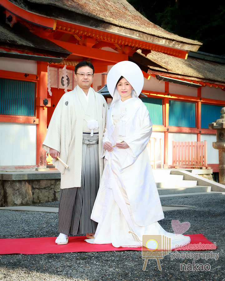 吉田神社結婚式 白無垢でのお二人