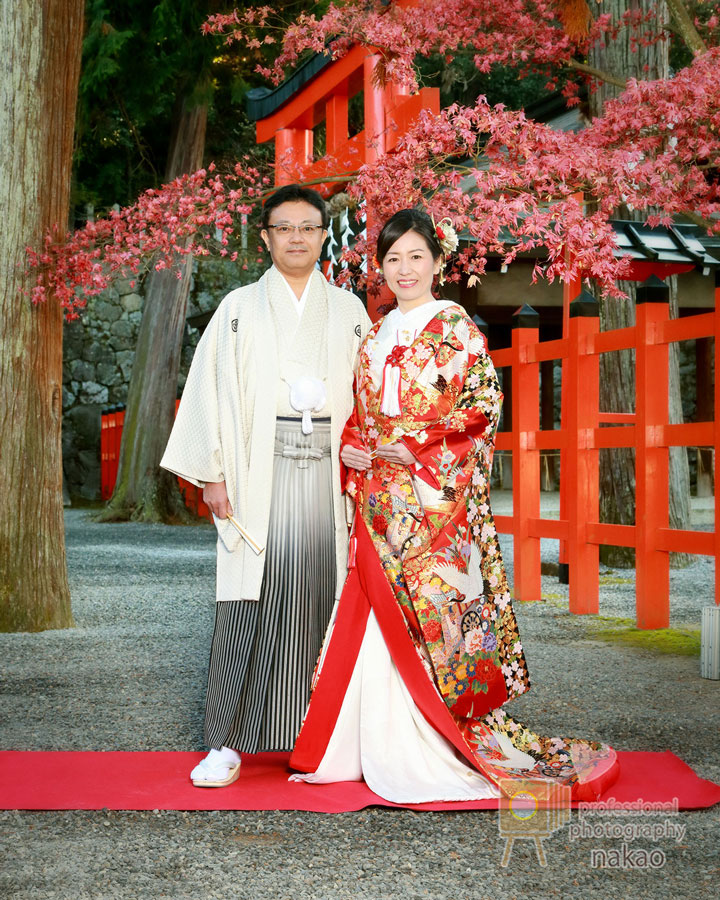 吉田神社結婚式 色打掛でのお二人
