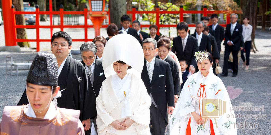 ウェディング 吉田神社結婚式 参進の儀 本殿への行進