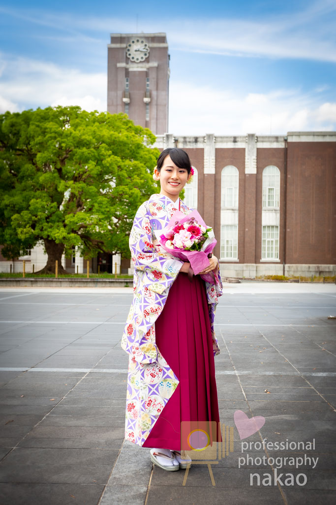 京都大学卒業写真 時計台前にて