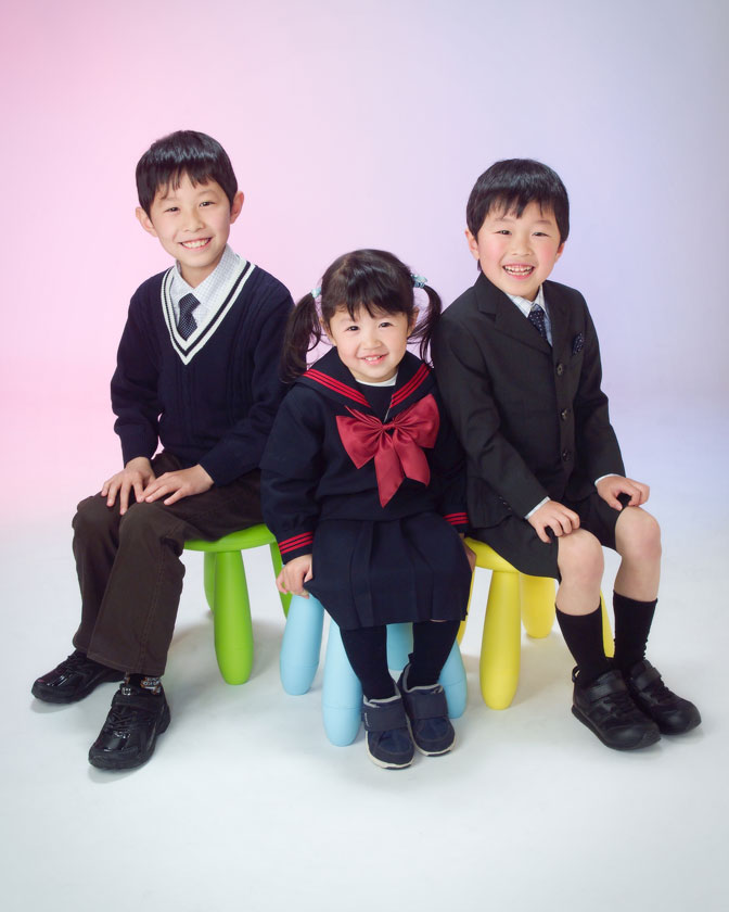 入園記念写真 兄妹３人での１枚